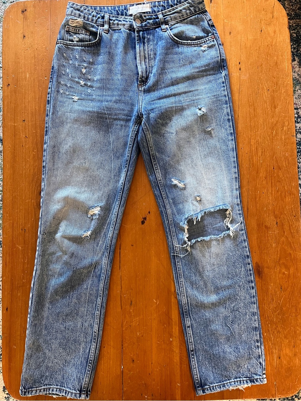 We The Free by Free People Women’s Straight Leg Distressed Jeans